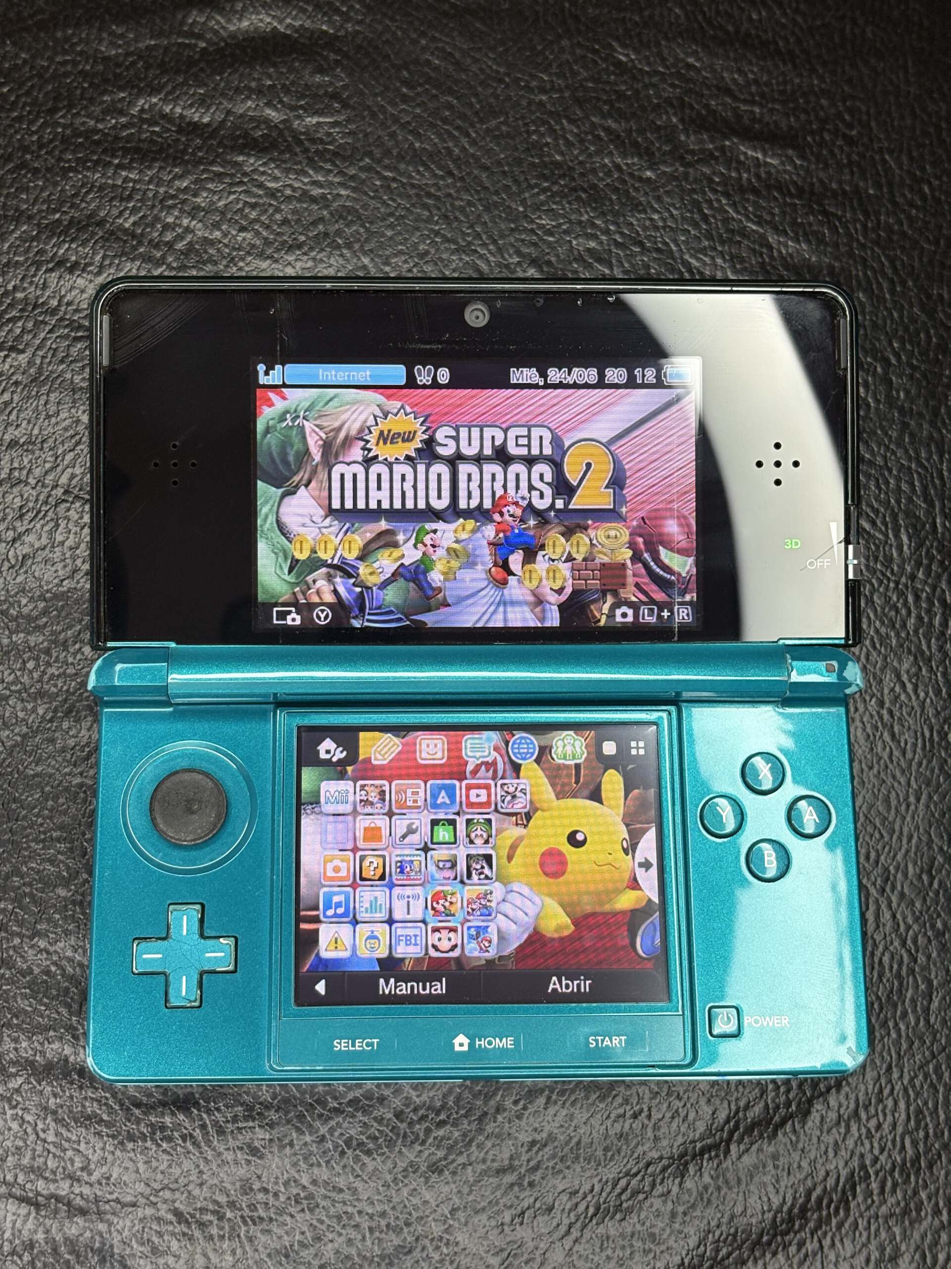 Nintendo 3Ds modelo Old original color Aqua Blue